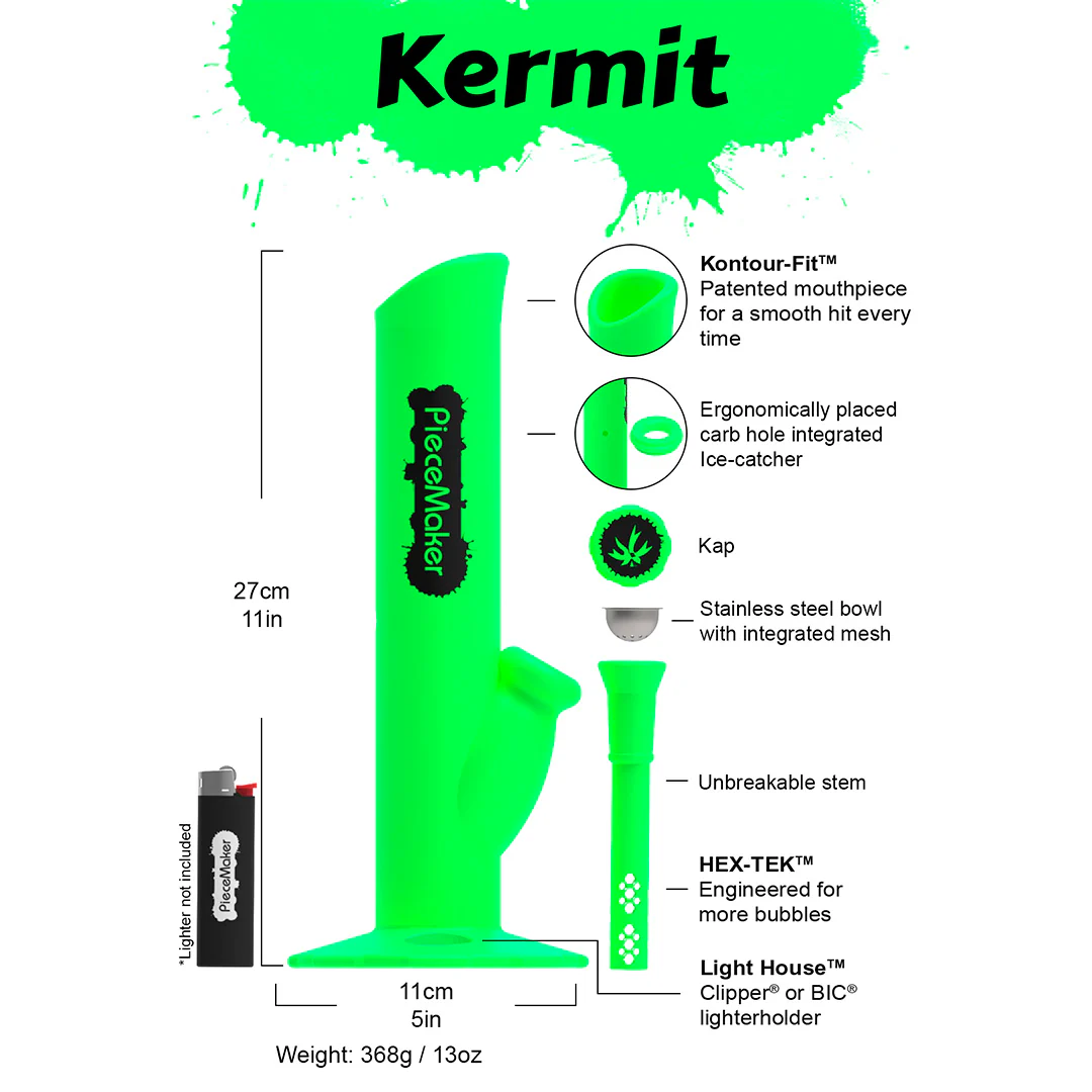PieceMaker Gear Kermit Silicone Bongs - Image 5